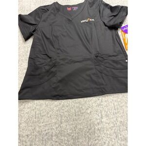 Urbane Ultimate Black Scrub Top XXL Mercy Kids Embroider V-Neck Modern Fit 9550